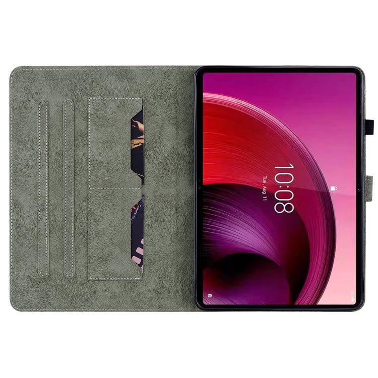 For Lenovo Tab M11/Xiaoxin Pad 11 2024 Tiger Pattern Flip Leather Tablet Case(Dark Green) - Lenovo by PMC Jewellery | Online Shopping South Africa | PMC Jewellery | Buy Now Pay Later Mobicred