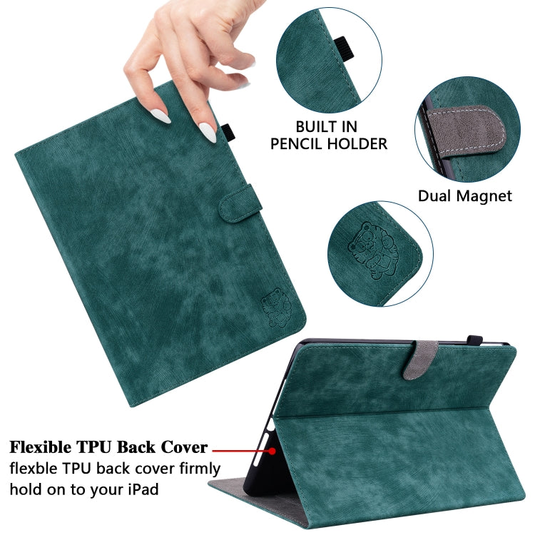 For Lenovo Tab M11/Xiaoxin Pad 11 2024 Tiger Pattern Flip Leather Tablet Case(Dark Green) - Lenovo by PMC Jewellery | Online Shopping South Africa | PMC Jewellery | Buy Now Pay Later Mobicred