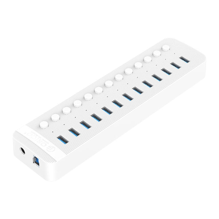 ORICO CT2U3-13AB Plastic Stripes 13 Ports USB 3.0 HUB with Individual Switches, Plug:AU Plug(White) - USB 3.0 HUB by ORICO | Online Shopping South Africa | PMC Jewellery | Buy Now Pay Later Mobicred