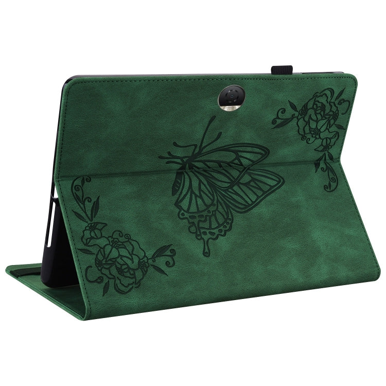 For Honor Pad 9 12.1 Butterfly Flower Embossed Leather Tablet Case(Green) - Honor by PMC TechLife | Online Shopping South Africa | PMC TechLife | Buy Now Pay Later Mobicred