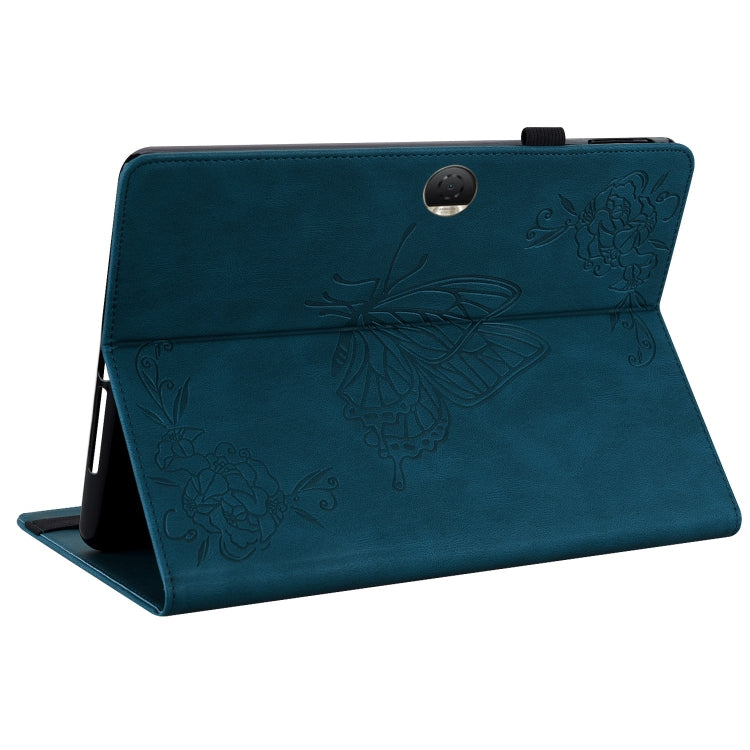 For Honor Pad 9 12.1 Butterfly Flower Embossed Leather Tablet Case(Blue) - Honor by PMC TechLife | Online Shopping South Africa | PMC TechLife | Buy Now Pay Later Mobicred