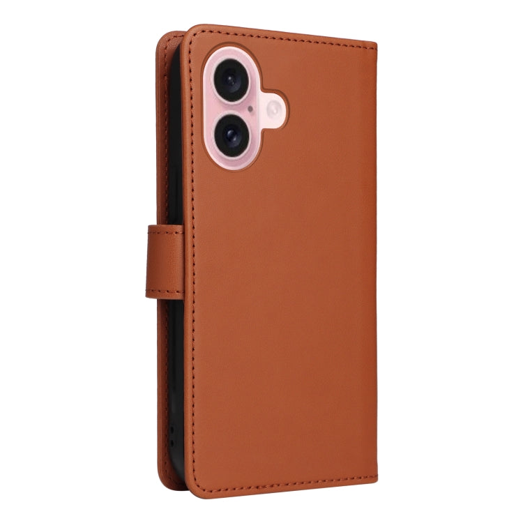 For iPhone 16 BETOPNICE BN-005 2 in 1 Detachable Imitate Genuine Leather Phone Case(Brown) - iPhone 16 Cases by BETOPNICE | Online Shopping South Africa | PMC Jewellery | Buy Now Pay Later Mobicred