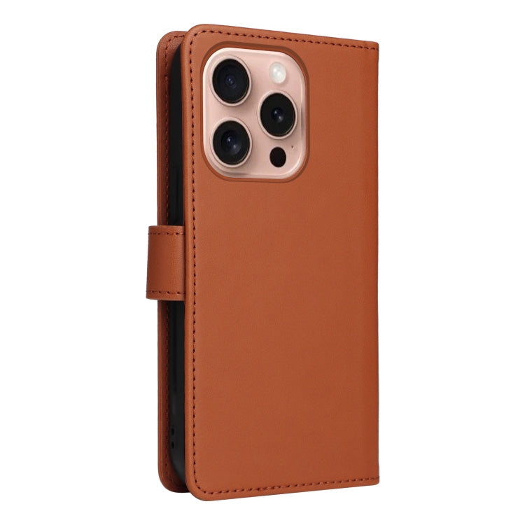 For iPhone 16 Pro BETOPNICE BN-005 2 in 1 Detachable Imitate Genuine Leather Phone Case(Brown) - iPhone 16 Pro Cases by BETOPNICE | Online Shopping South Africa | PMC Jewellery | Buy Now Pay Later Mobicred