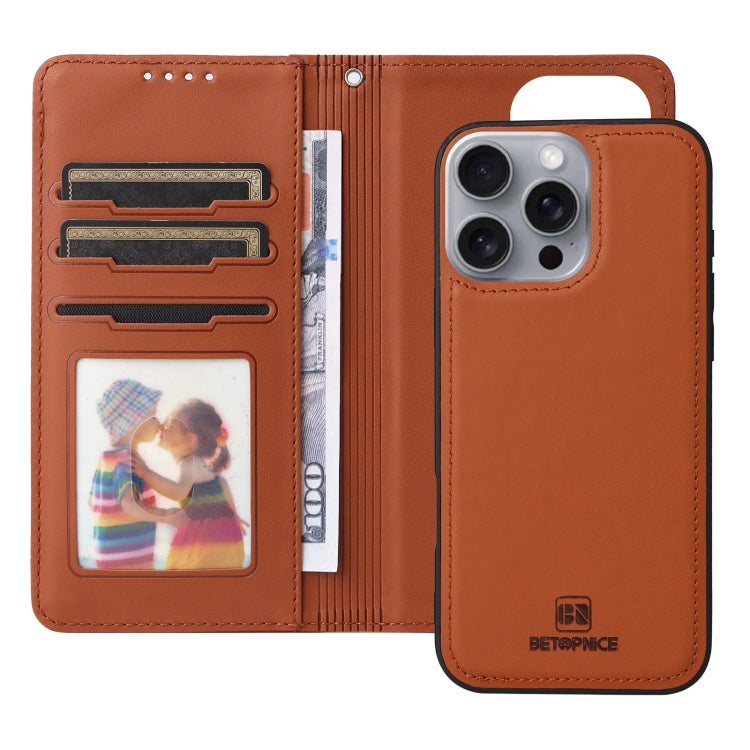 For iPhone 16 Pro Max BETOPNICE BN-005 2 in 1 Detachable Imitate Genuine Leather Phone Case(Brown) - iPhone 16 Pro Max Cases by BETOPNICE | Online Shopping South Africa | PMC Jewellery | Buy Now Pay Later Mobicred