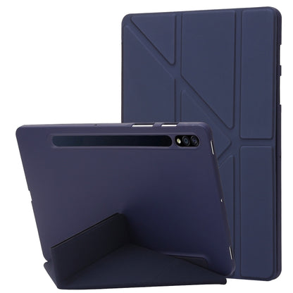 For Samsung Galaxy Tab S10+ / S9+ Deformation Silicone Leather Tablet Case(Dark Blue) - Galaxy Tab S9+ Cases by PMC Jewellery | Online Shopping South Africa | PMC Jewellery | Buy Now Pay Later Mobicred