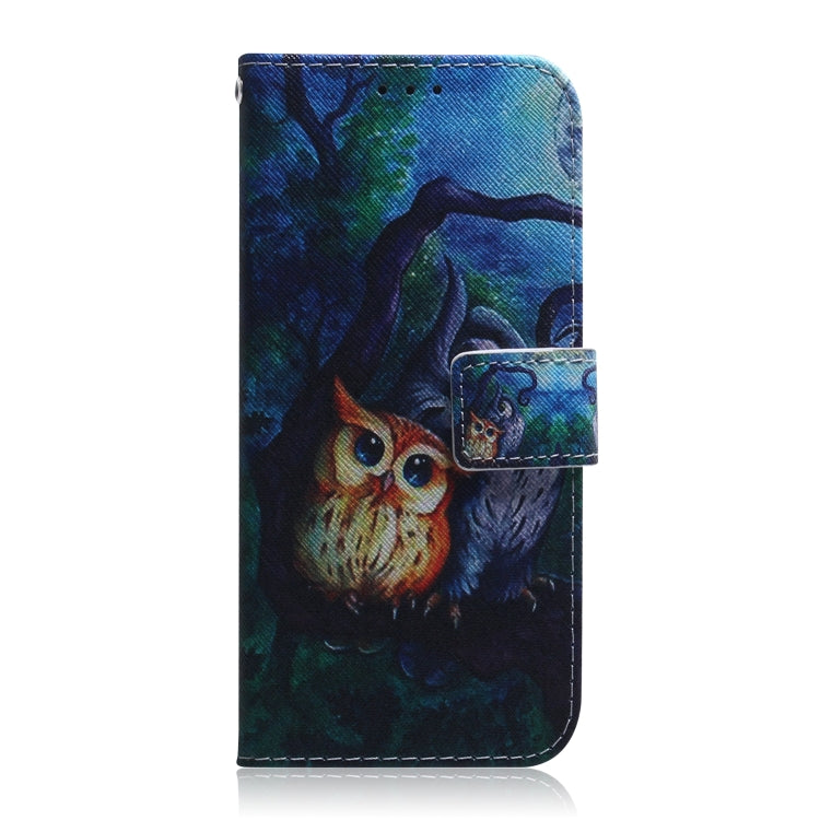 For Motorola Moto G Play 4G 2024 Coloured Drawing Flip Leather Phone Case(Oil Painting Owl) - Motorola Cases by PMC Jewellery | Online Shopping South Africa | PMC Jewellery | Buy Now Pay Later Mobicred