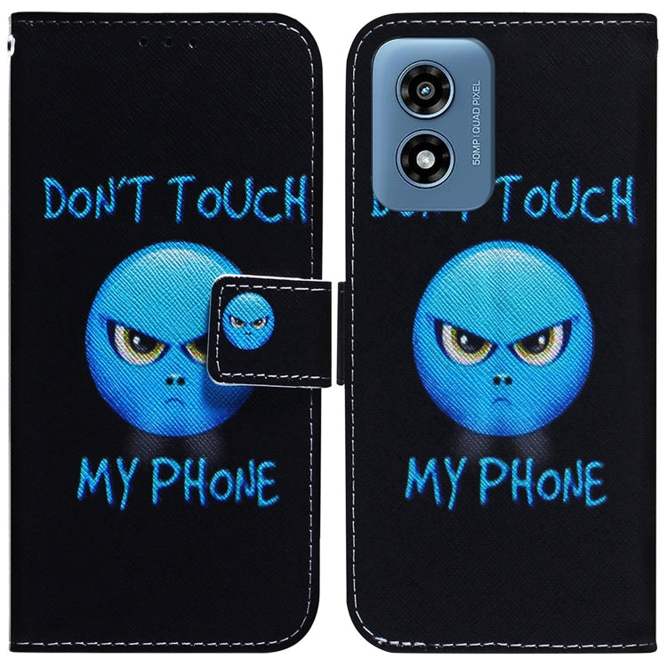 For Motorola Moto G Play 4G 2024 Coloured Drawing Flip Leather Phone Case(Anger) - Motorola Cases by PMC Jewellery | Online Shopping South Africa | PMC Jewellery | Buy Now Pay Later Mobicred