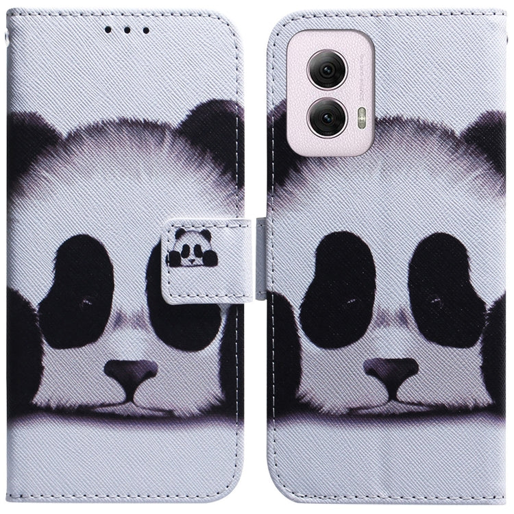 For Motorola Moto G Power 5G 2024 Coloured Drawing Flip Leather Phone Case(Panda) - Motorola Cases by PMC Jewellery | Online Shopping South Africa | PMC Jewellery | Buy Now Pay Later Mobicred