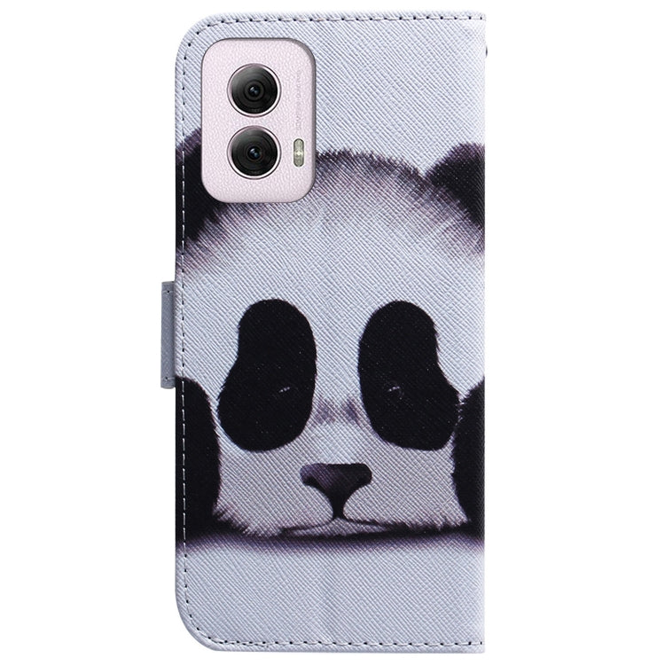 For Motorola Moto G Power 5G 2024 Coloured Drawing Flip Leather Phone Case(Panda) - Motorola Cases by PMC Jewellery | Online Shopping South Africa | PMC Jewellery | Buy Now Pay Later Mobicred