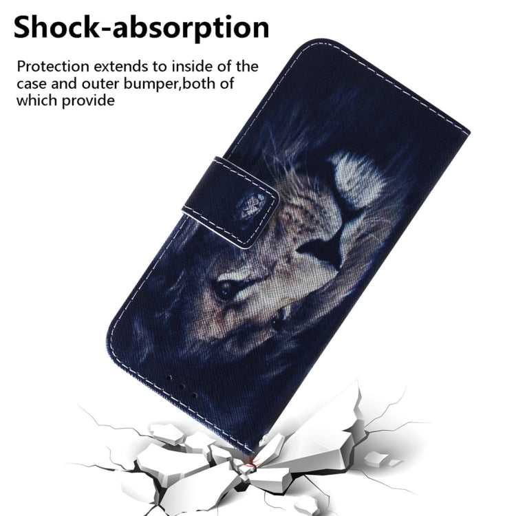For Motorola Edge 2024 Coloured Drawing Flip Leather Phone Case(Lion) - Motorola Cases by PMC Jewellery | Online Shopping South Africa | PMC Jewellery | Buy Now Pay Later Mobicred