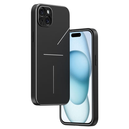 For iPhone 15 Plus R-JUST RJ52 3-Line Style Metal TPU Shockproof Phone Case(Black) - iPhone 15 Plus Cases by R-JUST | Online Shopping South Africa | PMC Jewellery