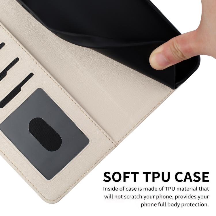 For iPhone 16e Cartoon Cats Leather Phone Case(Beige White) - iPhone 16e Cases by PMC TechLife | Online Shopping South Africa | PMC TechLife | Buy Now Pay Later Mobicred