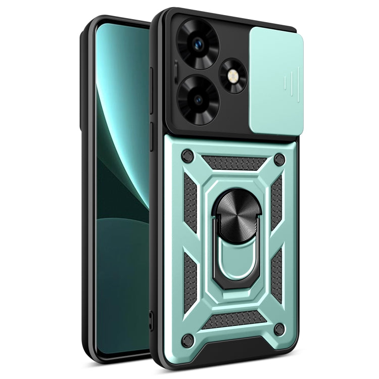 For Infinix Hot 30 Sliding Camera Cover Design TPU+PC Phone Case(Green) - Infinix Cases by PMC Jewellery | Online Shopping South Africa | PMC Jewellery | Buy Now Pay Later Mobicred