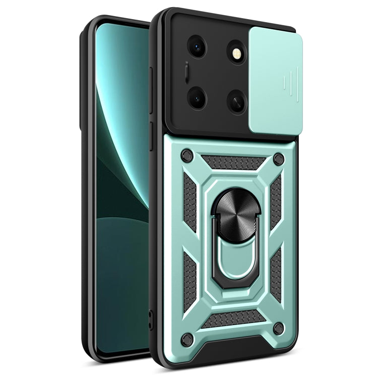 For Infinix Note 30i Sliding Camera Cover Design TPU+PC Phone Case(Green) - Infinix Cases by PMC Jewellery | Online Shopping South Africa | PMC Jewellery | Buy Now Pay Later Mobicred