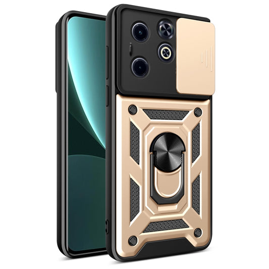 For Infinix Hot 40i / Smart 8 Sliding Camera Cover Design TPU+PC Phone Case(Gold) - Infinix Cases by PMC Jewellery | Online Shopping South Africa | PMC Jewellery | Buy Now Pay Later Mobicred