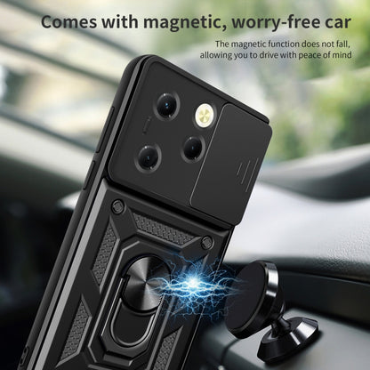 For Infinix Hot 40 / 40 Pro 4G Sliding Camera Cover Design TPU+PC Phone Case(Black) - Infinix Cases by PMC Jewellery | Online Shopping South Africa | PMC Jewellery | Buy Now Pay Later Mobicred