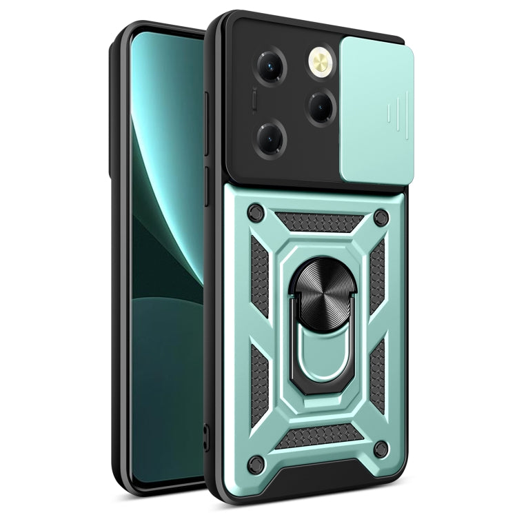 For Infinix Hot 40 / 40 Pro 4G Sliding Camera Cover Design TPU+PC Phone Case(Green) - Infinix Cases by PMC Jewellery | Online Shopping South Africa | PMC Jewellery | Buy Now Pay Later Mobicred