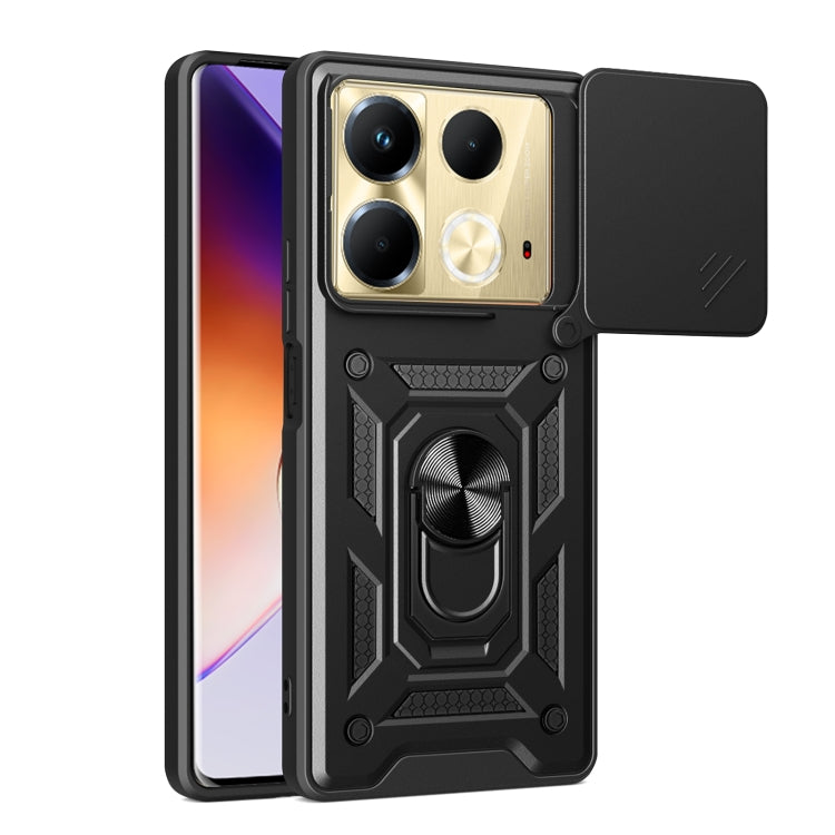 For Infinix Note 40 4G Sliding Camera Cover Design TPU+PC Phone Case(Black) - Infinix Cases by PMC Jewellery | Online Shopping South Africa | PMC Jewellery | Buy Now Pay Later Mobicred