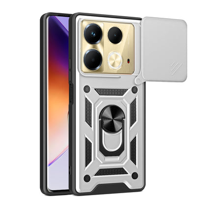 For Infinix Note 40 4G Sliding Camera Cover Design TPU+PC Phone Case(Silver) - Infinix Cases by PMC Jewellery | Online Shopping South Africa | PMC Jewellery | Buy Now Pay Later Mobicred