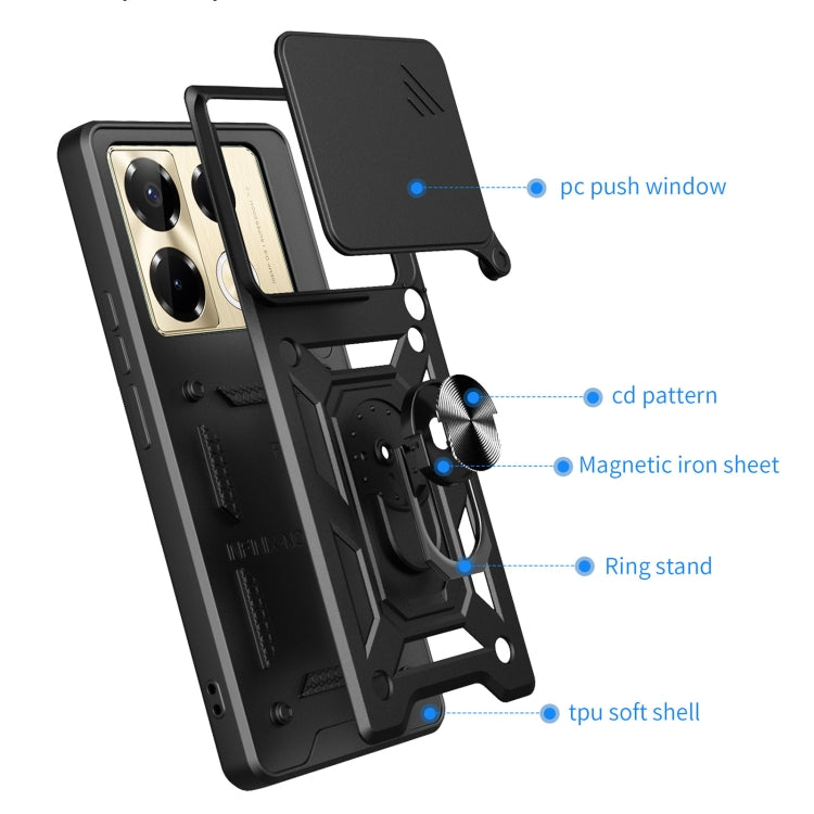 For Infinix Note 40 Pro/40 Pro+ 5G Sliding Camera Cover Design TPU+PC Phone Case(Blue) - Infinix Cases by PMC Jewellery | Online Shopping South Africa | PMC Jewellery | Buy Now Pay Later Mobicred