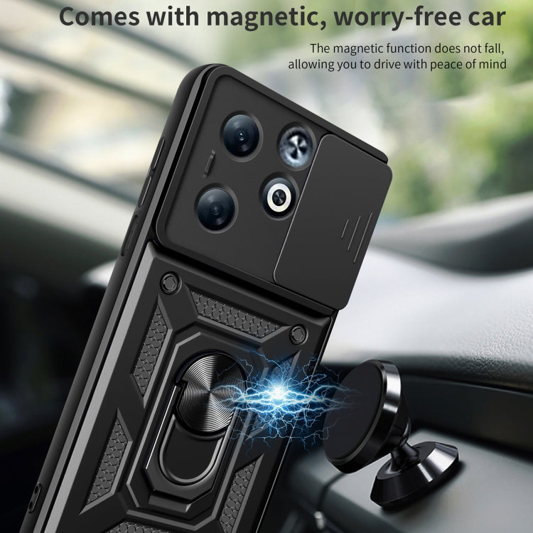 For Infinix Smart 8 Plus / 8 Pro Sliding Camera Cover Design TPU+PC Phone Case(Black) - Infinix Cases by PMC Jewellery | Online Shopping South Africa | PMC Jewellery | Buy Now Pay Later Mobicred