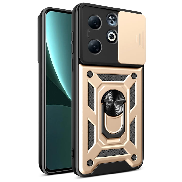 For Infinix Smart 8 Plus / 8 Pro Sliding Camera Cover Design TPU+PC Phone Case(Gold) - Infinix Cases by PMC TechLife | Online Shopping South Africa | PMC TechLife | Buy Now Pay Later Mobicred