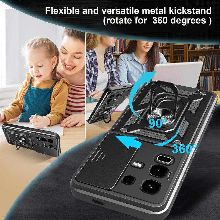 For Infinix Note 50s Sliding Camera Cover Design TPU+PC Phone Case(Black) - free shipping - PMC TechLife - Order now!