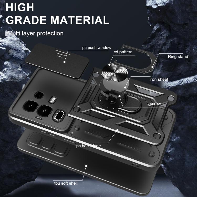 For Infinix Note 50s Sliding Camera Cover Design TPU+PC Phone Case(Black) - free shipping - PMC TechLife - Order now!