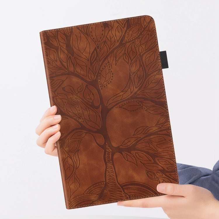 For Honor Pad 9 Tree Life Series Embossed Leather Tablet Case(Brown) - Honor by PMC TechLife | Online Shopping South Africa | PMC TechLife | Buy Now Pay Later Mobicred