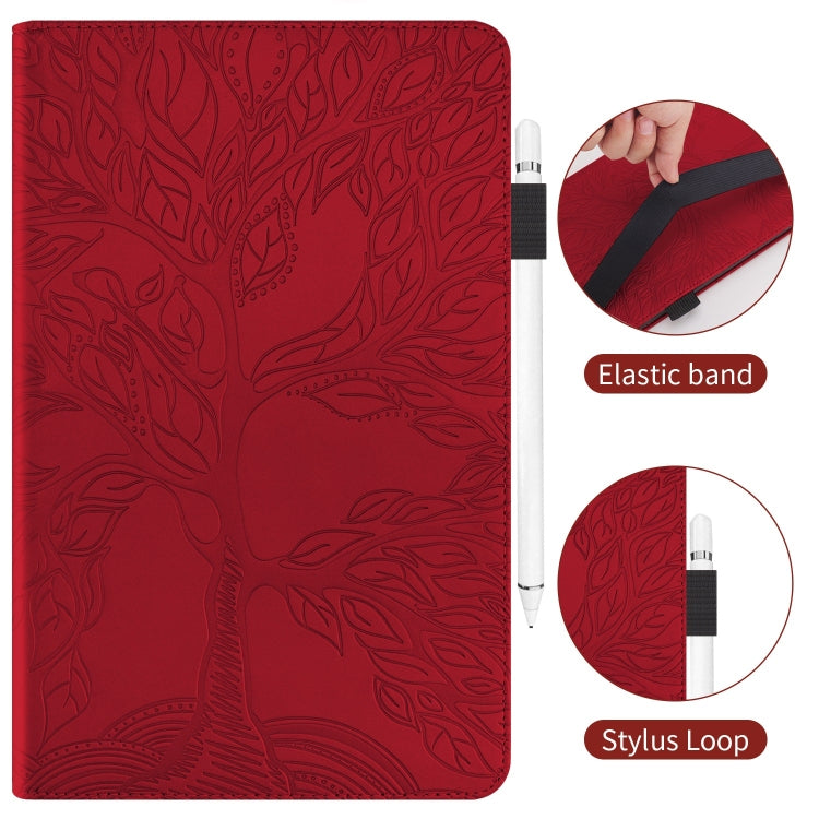 For Honor Pad X8a Tree Life Series Embossed Leather Tablet Case(Red) - Honor by PMC TechLife | Online Shopping South Africa | PMC TechLife | Buy Now Pay Later Mobicred