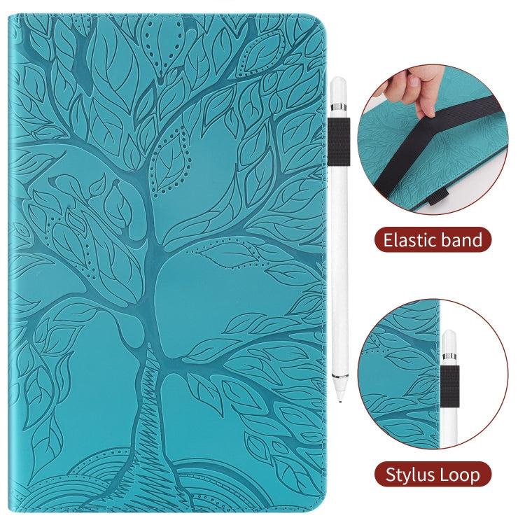 For Honor Pad X8a Tree Life Series Embossed Leather Tablet Case(Lake Blue) - Honor by PMC TechLife | Online Shopping South Africa | PMC TechLife | Buy Now Pay Later Mobicred