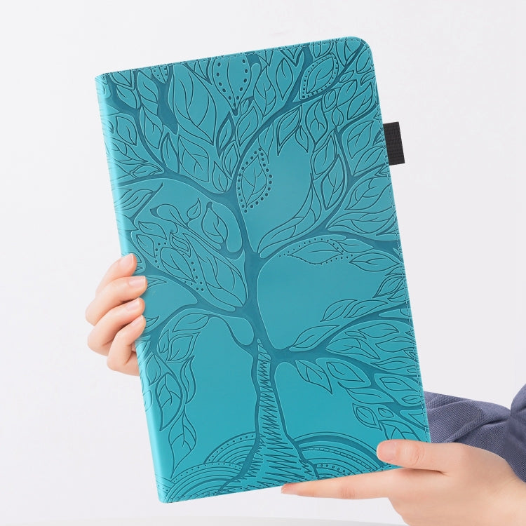 For Honor Pad X8a Tree Life Series Embossed Leather Tablet Case(Lake Blue) - Honor by PMC TechLife | Online Shopping South Africa | PMC TechLife | Buy Now Pay Later Mobicred