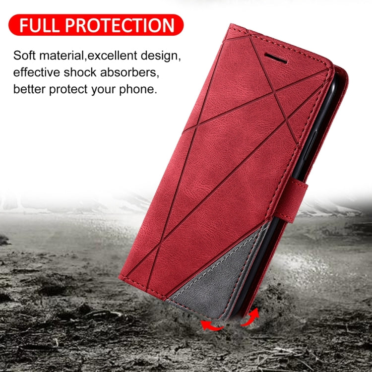 For iPhone 16 Plus Skin Feel Splicing Leather Phone Case(Red) - iPhone 16 Plus Cases by PMC TechLife | Online Shopping South Africa | PMC TechLife | Buy Now Pay Later Mobicred