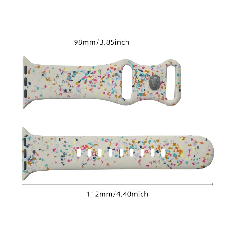 For Apple Watch Serie 4 40mm Floral Silicone Watch Band(Starlight) - Watch Bands by PMC Jewellery | Online Shopping South Africa | PMC Jewellery