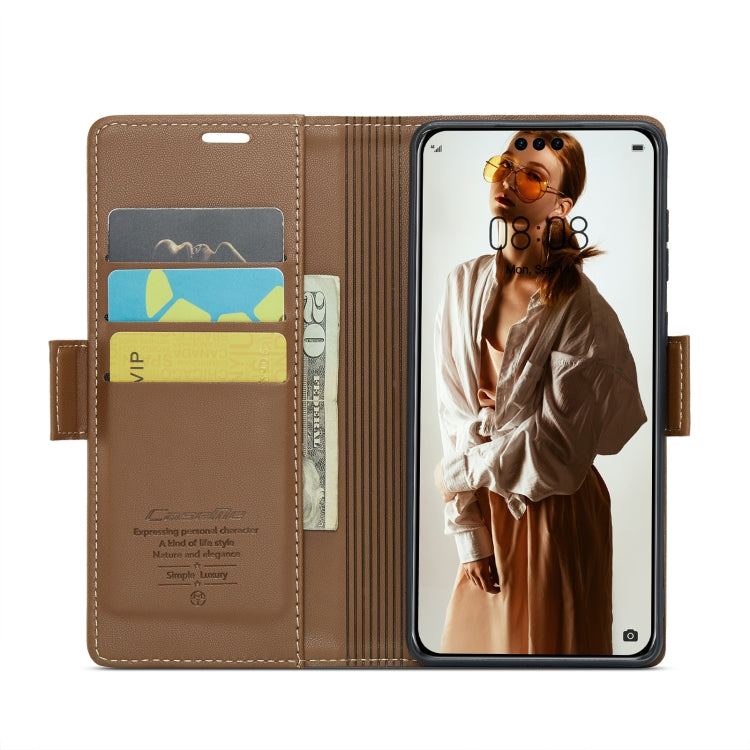 For Huawei Mate 60 Pro / 60 Pro+ CaseMe 023 Butterfly Buckle Litchi Texture RFID Anti-theft Leather Phone Case(Brown) - Huawei Cases by CaseMe | Online Shopping South Africa | PMC Jewellery | Buy Now Pay Later Mobicred