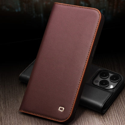 For iPhone 15 Plus QIALINO Classic Gen2 Genuine Leather Phone Case(Brown) - iPhone 15 Plus Cases by QIALINO | Online Shopping South Africa | PMC Jewellery | Buy Now Pay Later Mobicred