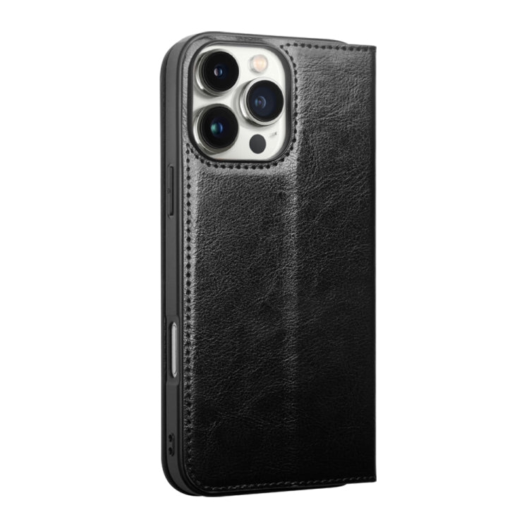 For iPhone 16 Pro Max QIALINO Classic Genuine Leather Phone Case(Black) - iPhone 16 Pro Max Cases by QIALINO | Online Shopping South Africa | PMC Jewellery | Buy Now Pay Later Mobicred