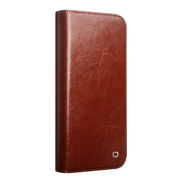 For iPhone 16 Pro Max QIALINO Classic Genuine Leather Phone Case(Brown) - free shipping - PMC Jewellery - Order now!