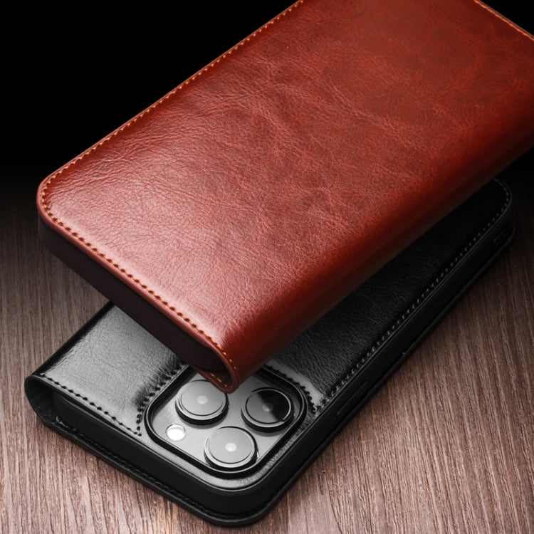 For iPhone 16 QIALINO Classic Genuine Leather Phone Case(Brown) - iPhone 16 Cases by QIALINO | Online Shopping South Africa | PMC Jewellery | Buy Now Pay Later Mobicred