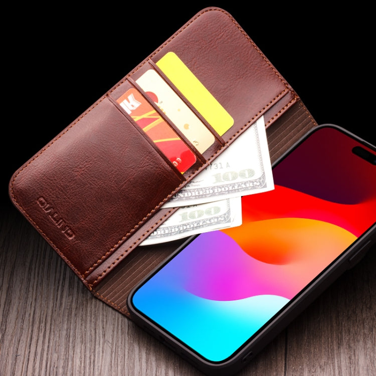 For iPhone 15 QIALINO Classic Genuine Leather Phone Case(Black) - free shipping - PMC TechLife - Order now!