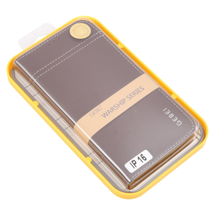 For iPhone 16 GEBEI Top-grain Horizontal Flip Leather Phone Case(Brown) - iPhone 16 Cases by GEBEI | Online Shopping South Africa | PMC Jewellery | Buy Now Pay Later Mobicred