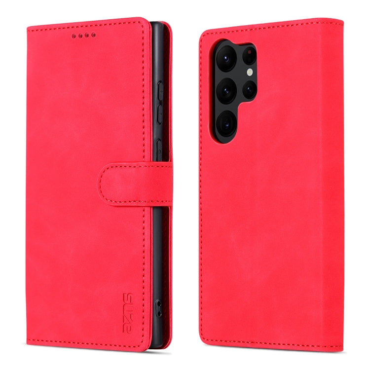 For Samsung Galaxy S24 Ultra 5G AZNS Skin Feel Calf Texture Flip Leather Phone Case(Red) - Galaxy S24 Ultra 5G Cases by AZNS | Online Shopping South Africa | PMC Jewellery | Buy Now Pay Later Mobicred