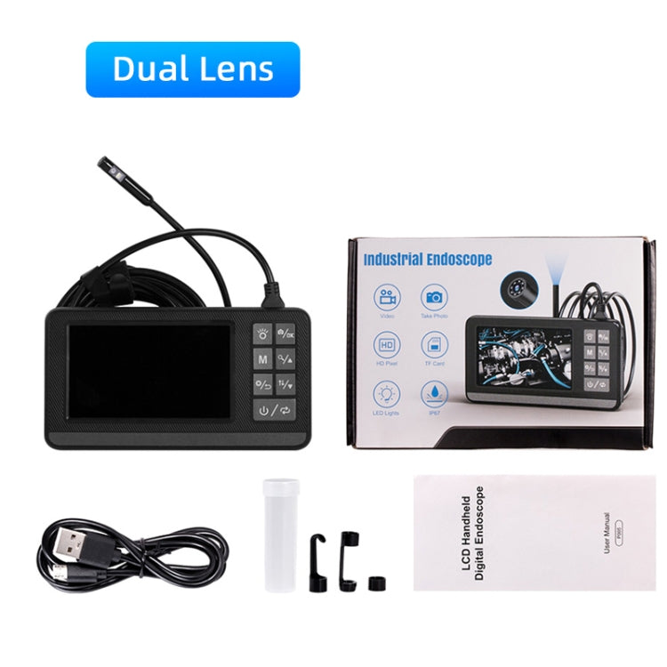 P005 8mm Dual Lenses Industrial Pipeline Endoscope with 4.3 inch HD Screen, Spec:1m Tube -  by PMC Jewellery | Online Shopping South Africa | PMC Jewellery | Buy Now Pay Later Mobicred