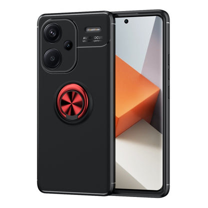 For Xiaomi Redmi Note 13 Pro+ Metal Ring Holder TPU Phone Case(Black+Red) - Note 13 Pro+ Cases by PMC Jewellery | Online Shopping South Africa | PMC Jewellery