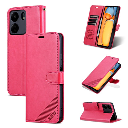 For Xiaomi Poco C65/Redmi 13C AZNS Sheepskin Texture Flip Leather Phone Case(Red) - 13C Cases by AZNS | Online Shopping South Africa | PMC Jewellery | Buy Now Pay Later Mobicred