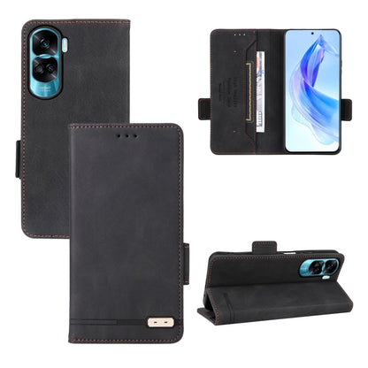 For Honor X50i / 90 Lite Magnetic Clasp Flip Leather Phone Case(Black) - Motorola Cases by PMC Jewellery | Online Shopping South Africa | PMC Jewellery