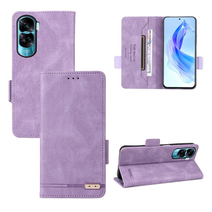 For Honor X50i / 90 Lite Magnetic Clasp Flip Leather Phone Case(Purple) - Motorola Cases by PMC Jewellery | Online Shopping South Africa | PMC Jewellery