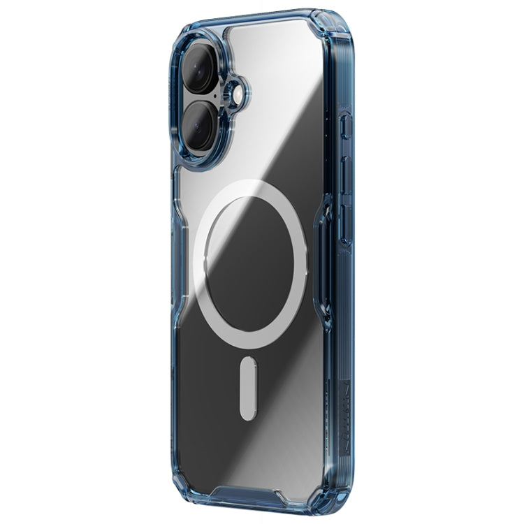 For iPhone 16 Plus NILLKIN Ultra Clear Magsafe PC + TPU Phone Case(Blue) - iPhone 16 Plus Cases by NILLKIN | Online Shopping South Africa | PMC Jewellery | Buy Now Pay Later Mobicred