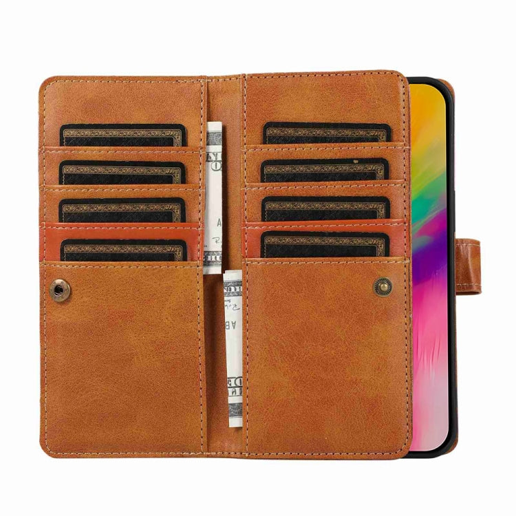 For iPhone 16 Pro Max Wristband Card Slot Leather Phone Case(Brown) - iPhone 16 Pro Max Cases by PMC Jewellery | Online Shopping South Africa | PMC Jewellery | Buy Now Pay Later Mobicred