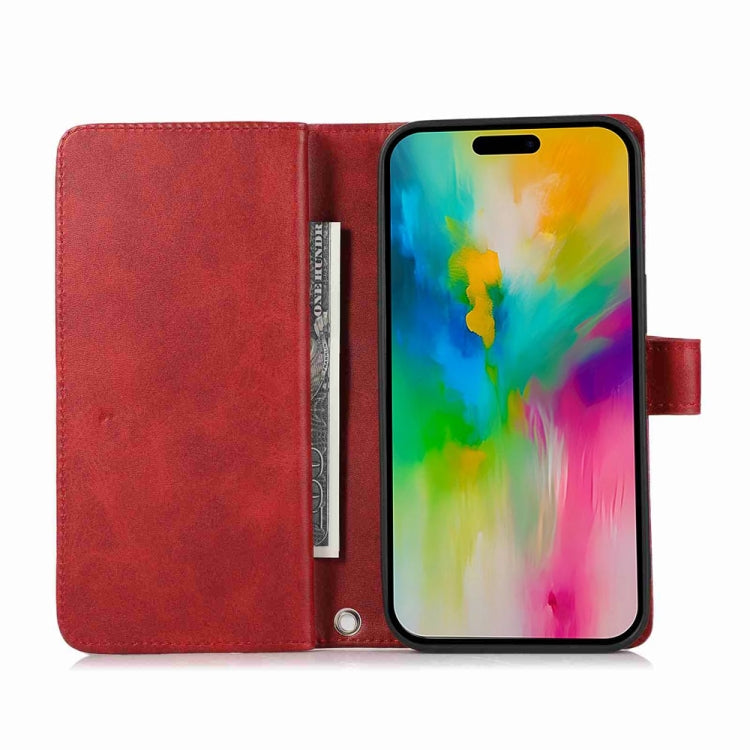 For iPhone 16 Pro Max Wristband Card Slot Leather Phone Case(Red) - iPhone 16 Pro Max Cases by PMC Jewellery | Online Shopping South Africa | PMC Jewellery | Buy Now Pay Later Mobicred